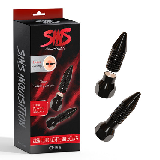 SINS INQUISITION SCREW SHAPED MAGNETIC NIPPLE CLAMPS