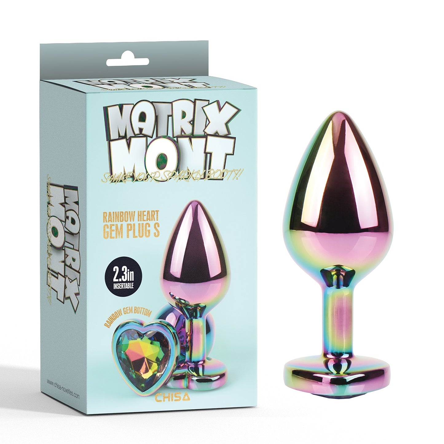 RAINBOW HEART GEM PLUG