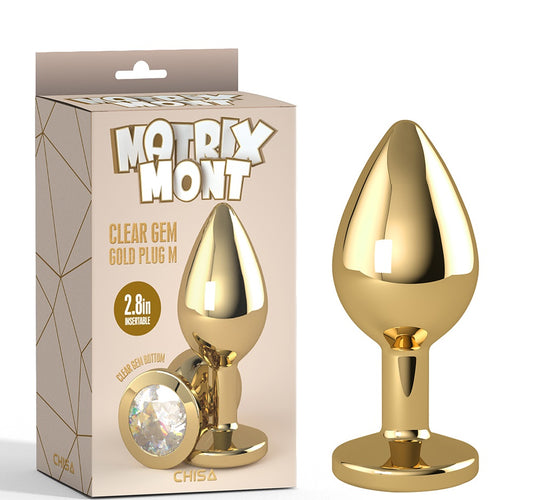 CLEAR GEM GOLD PLUG M
