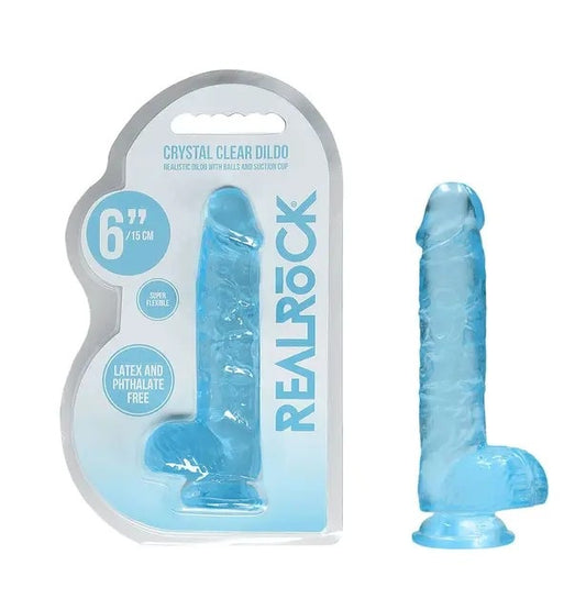 REALROCK REALISTIC CRYSTAL CLEAR DILDO WITH BALLS