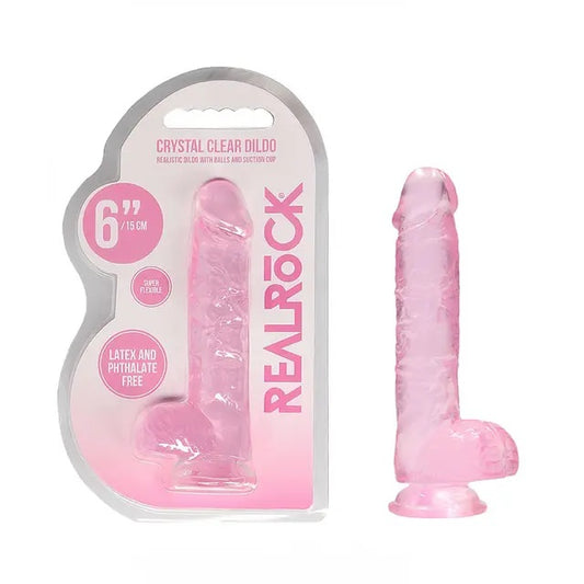 REALROCK REALISTIC CRYSTAL CLEAR DILDO WITH BALLS
