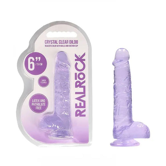 REALROCK REALISTIC CRYSTAL CLEAR DILDO WITH BALLS