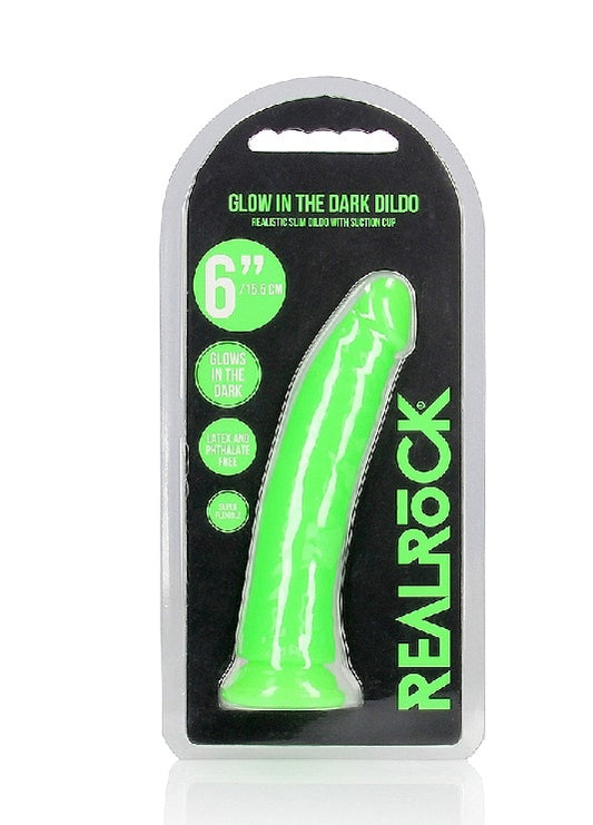 REALROCK SLIM GLOW IN THE DARK NEON DILDO