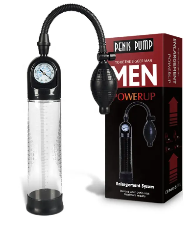 MANUAL PENIS PUMP WITH GAUGE - SQUEEZE